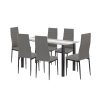 Denton 6+1 étkező garnitúra szürke-fekete