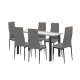Denton 6+1 étkező garnitúra szürke-fekete
