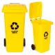 Hulladéktároló 120 l sárga, gumikerekekkel