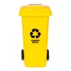 Hulladéktároló 120 l sárga, gumikerekekkel