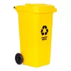 Hulladéktároló 120 l sárga, gumikerekekkel
