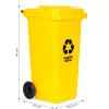 Hulladéktároló 120 l sárga, gumikerekekkel