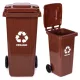 Hulladéktároló 120 l barna, gumikerekekkel