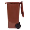 Hulladéktároló 120 l barna, gumikerekekkel