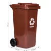 Hulladéktároló 120 l barna, gumikerekekkel