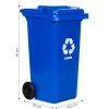Hulladéktároló 120 l kék, gumikerekekkel
