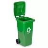 Hulladéktároló 120 l zöld, gumikerekekkel