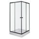 Olga SQ black szögletes zuhanykabin tálcával 80x80x196cm - fekete profil, víztiszta üveg