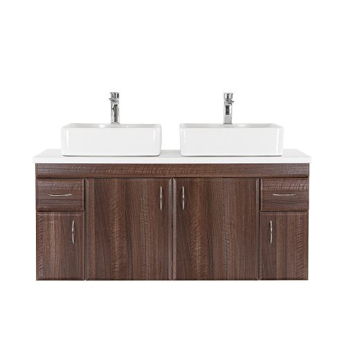 Bianco 130 alsó szekrény mosdó nélkül aida dió fehér munkalappal