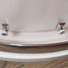 Briliant zuhanykabin chinchilla üveggel, bal kifolyású Stone öntöttmárvány zuhanytálcával