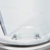 Briliant íves hátfalas zuhanykabin öntött márvány zuhanytálcával thermosztátos csapteleppel. víztiszta üveggel