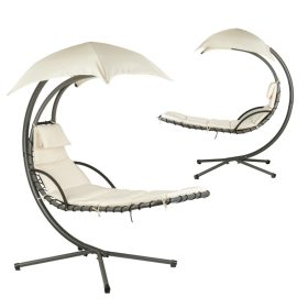 Bézs függőfotel napellenzővel