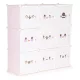 Rózsaszín játéktároló szekrény 110x37x110 cm
