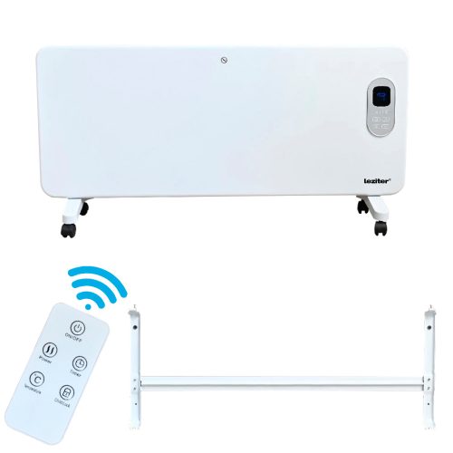 Methana elektromos fűtőtest 1000W/2000W teljesítménnyel, távirányítóval és fali konzollal felszerelve, ideális modern és hatékony fűtési megoldáshoz