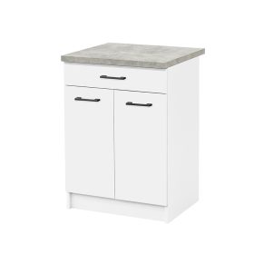 Praktik 60 alsó szekrény 2 ajtós 1 fiókos, fehér-fehér