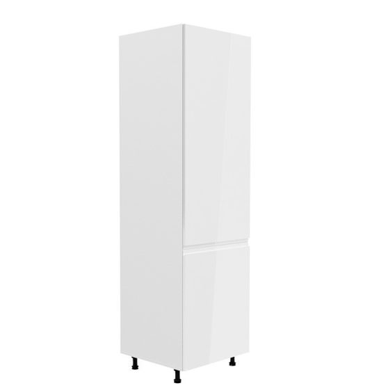 Hűtő beépítő szekrény, fehér-fehér extra magasfényű, jobbos, AURORA D60ZL