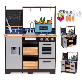   Fából készült konyha gyerekeknek veteményeskerttel és kiegészítőkkel