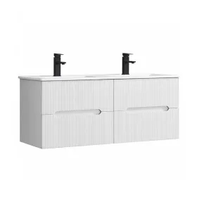 Trent 120 alsó fürdőszobabútor kerámia mosdóval 4 fiókos, fehér