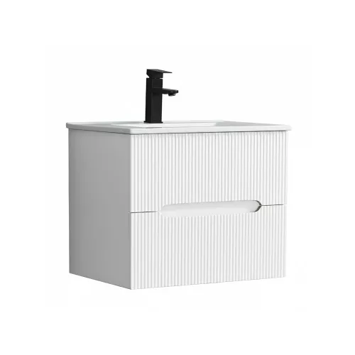 Trent 60 alsó fürdőszobabútor kerámia mosdóval 2 fiókos, fehér