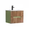 Trent 60 alsó fürdőszobabútor kerámia mosdóval (2 fiókos) pisztáciazöld-sunset tölgy
