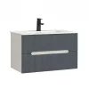 Trent 80 alsó fürdőszobabútor kerámia mosdóval (2 fiókos) fehér-antracit szürke