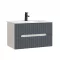 Trent 80 alsó fürdőszobabútor kerámia mosdóval (2 fiókos) fehér-antracit szürke