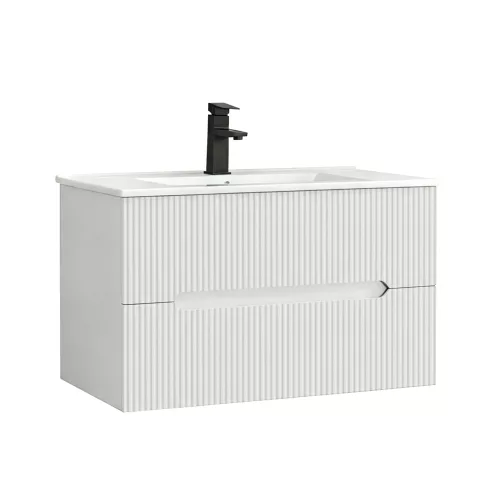 Trent 80 alsó fürdőszobabútor kerámia mosdóval 2 fiókos, fehér