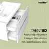 Trent Fürdőszobabútor 80 cm kerámia mosdóval (2 fiókos) tükörrel 60x80 cm antracit szürke-fehér