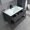 Trent Fürdőszobabútor 80 cm kerámia mosdóval (2 fiókos) tükörrel 60x80 cm antracit szürke