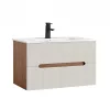 Trent 80 alsó fürdőszobabútor kerámia mosdóval (2 fiókos) sunset tölgy-fehér