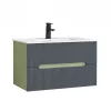 Trent 80 alsó fürdőszobabútor kerámia mosdóval (2 fiókos) pisztáciazöld-antracit szürke