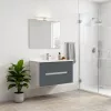 Trent Fürdőszobabútor 80 cm kerámia mosdóval (2 fiókos) tükörrel 60x80 cm fehér-antracit szürke