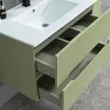 Trent Fürdőszobabútor 80 cm kerámia mosdóval (2 fiókos) tükörrel 60x80 cm pisztáciazöld