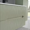Trent Fürdőszobabútor 80 cm kerámia mosdóval (2 fiókos) tükörrel 60x80 cm olivazöld
