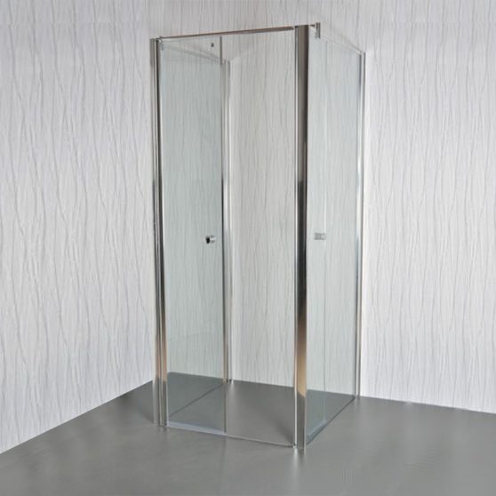Saloon B13 Clear falsíkra szerelhető szögletes nyílóajtós zuhanykabin, állítható méretekkel zuhanytálca nélkül