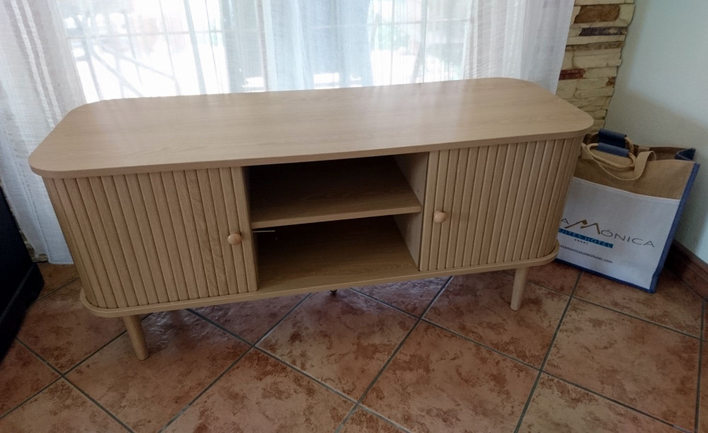 Nikko TV-szekrény, 2 ajtó, natúr, 113x40x52 cm
