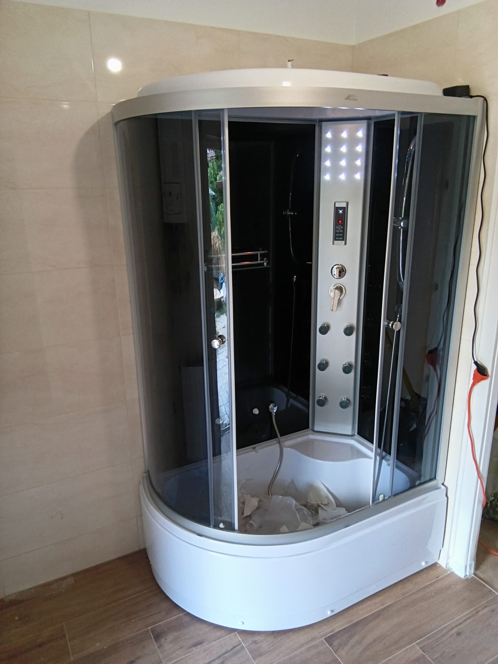 Lia 80x120 cm hidromasszázs zuhanykabin jobbos
