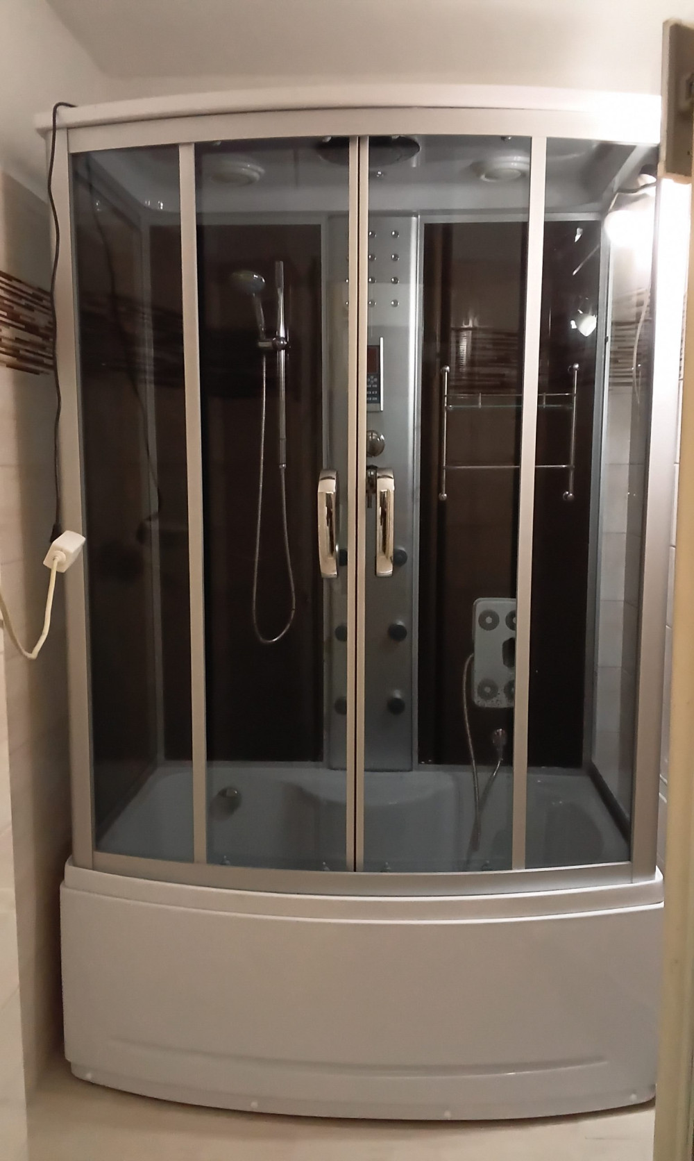   Emilia 85x150 cm hidromasszázs kádkabin elektronikával Black
