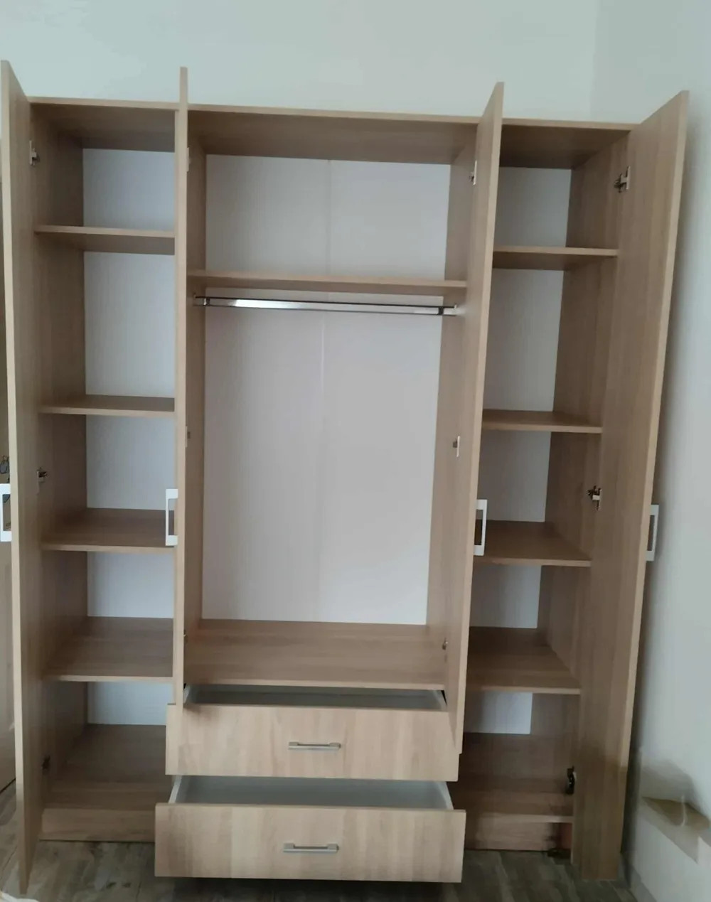 Miami gardróbszekrény 160x205 cm fehér-yorki tölgy
