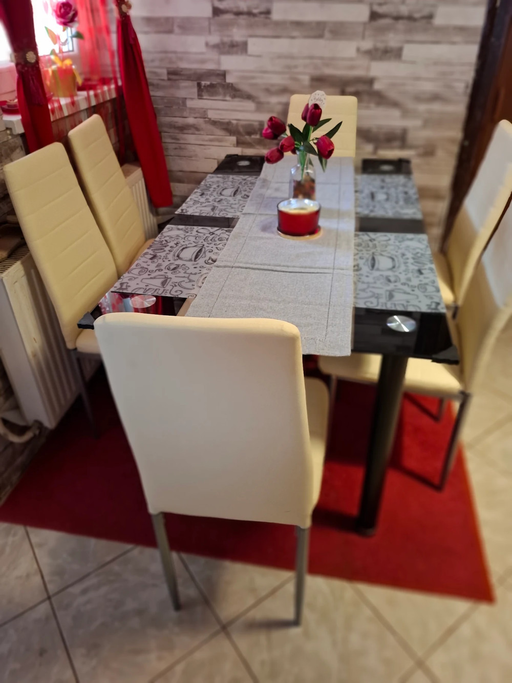 Riona 120 cm szögletes üveg étkezőasztal
