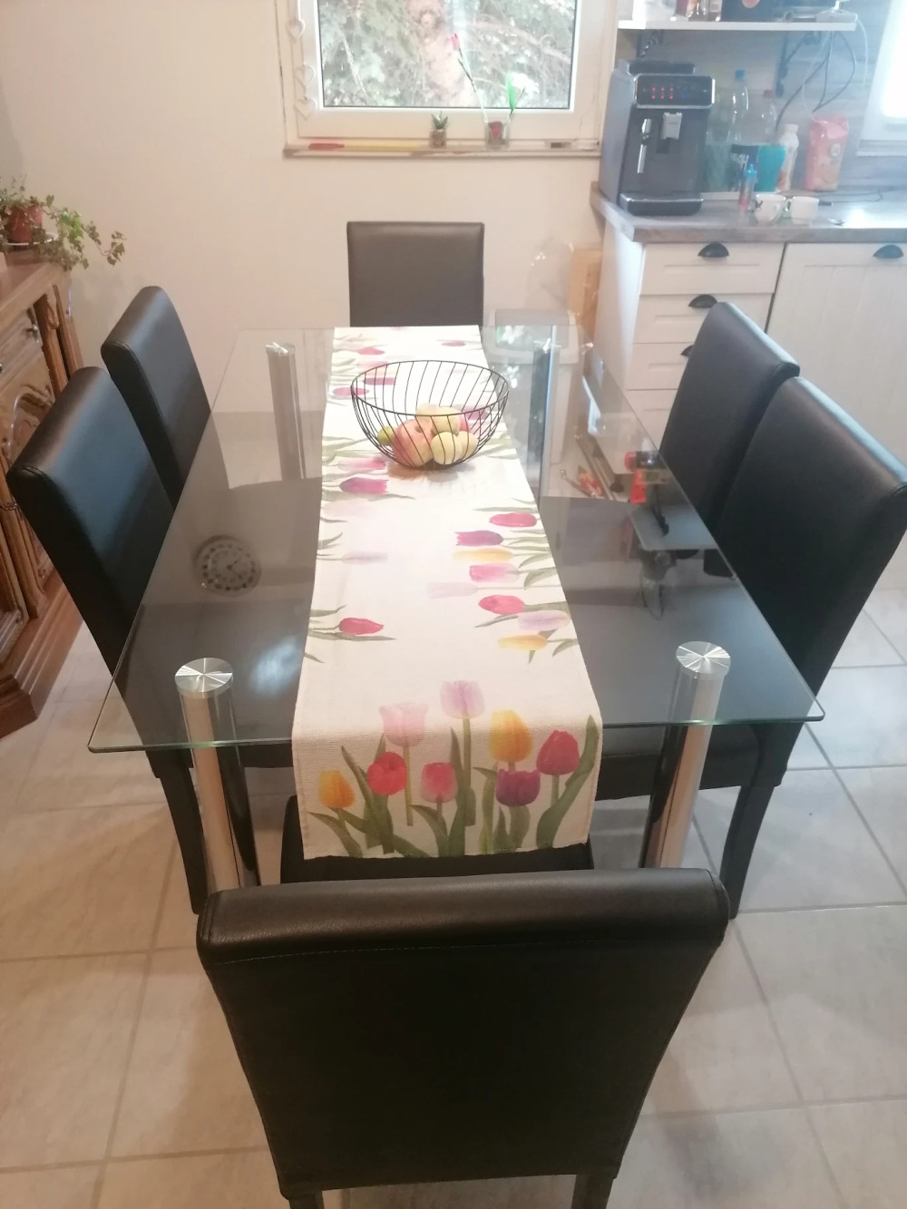 Berna 140 cm szögletes üveg étkezőasztal
