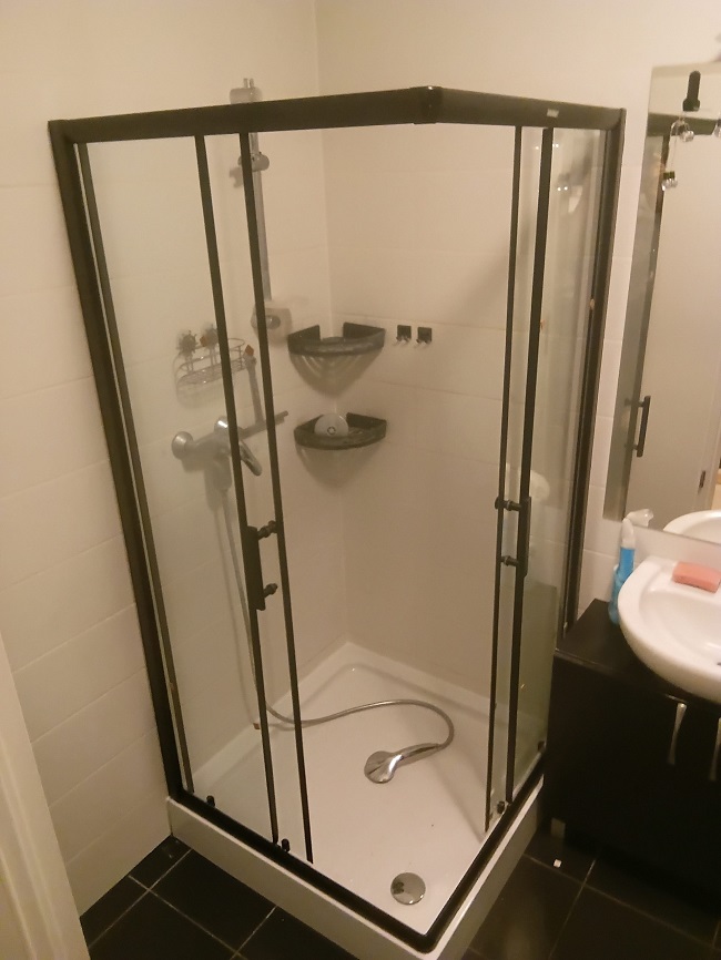   Spirit Clear 80x80 cm szögletes zuhanykabin, zuhanytálca nélkül fekete
