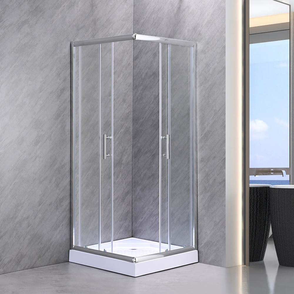 Spirit Clear 80x80x194 cm-es szögletes zuhanykabin, erősített akril zuhanytálcával