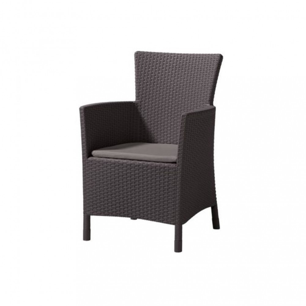 Image of Iowa kerti szék, barna színben, meleg taupe párnával