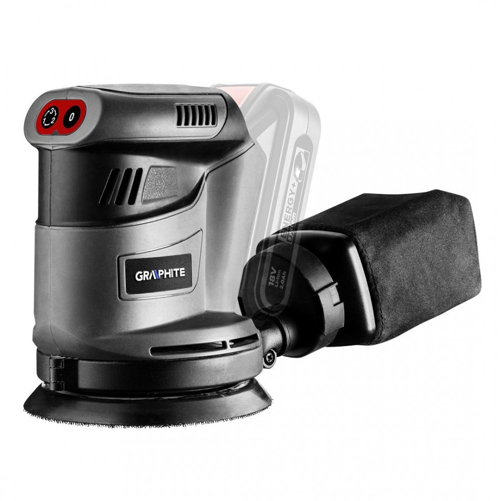 Image of AKKUS EXCENTERCSISZOLÓ ENERGY+, 18V, 125MM, AKKU NÉLKÜL!, GRAPHITE