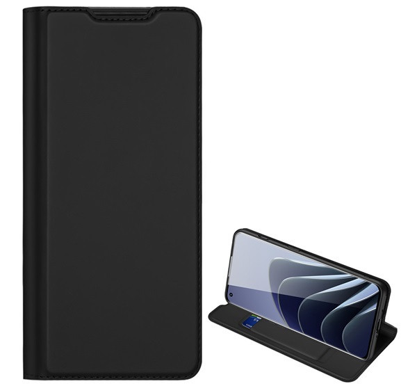 OnePlus 10 Pro 5G SKIN PRO Flip tok álló, bőr hatású FEKETE