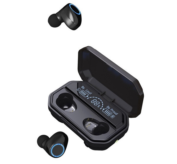 DEVIA JOY A12 bluetooth fülhallgató SZTEREO (v5.1, TWS, mikrofon, zajszűrő, vízálló, LED kijelző + töltőtok) FEKETE